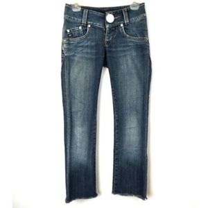 Miss Sixty Skinny Denim Jeans Frayed Hem Low Rise